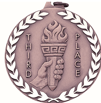 IR-Series Third Place Design - 1 1/2" Medals - Click to enlarge