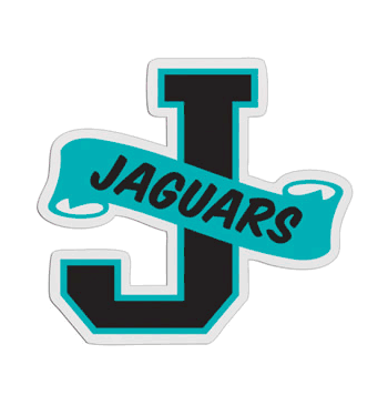 J-Shaped Mascot Badge with Choice of Back - Click to enlarge