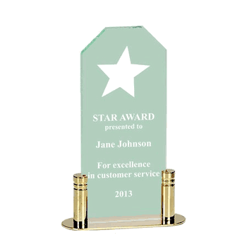 Jade Acrylic with Brass Base and Star - Click to enlarge