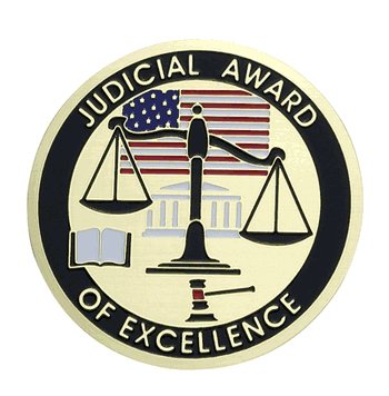 Judicial Award Of Excellence Medal Insert (Etched) - Click to enlarge