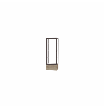 Keepsake Driftwood Oak Floor Display Case w/ Clear Glass back and Dark Bronze Aluminum Frame, 72"H x 24"W x 24"D - Click to enlarge