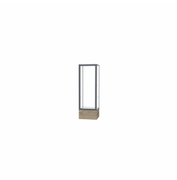 Keepsake Driftwood Oak Floor Display Case w/ Clear Glass back and Satin Natural Aluminum Frame, 72"H x 24"W x 24"D - Click to enlarge