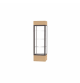 Keepsake Natural Oak Lighted Display Case w/ Clear Glass back and Dark Bronze Aluminum Frame, 80"H x 24"W x 24"D