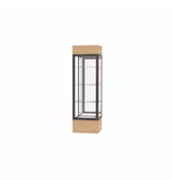 Keepsake Natural Oak Lighted Display Case w/ Mirror back and Dark Bronze Aluminum Frame, 80"H x 24"W x 24"D