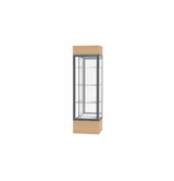 Keepsake Natural Oak Lighted Display Case w/ Mirror back and Satin Natural Aluminum Frame, 80"H x 24"W x 24"D