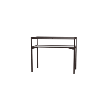 Keepsake Tabletop Display Case, w/ Hinged Top Door and Dark Bronze Aluminum Frame, 10"H x 48"W x 24"D, Total Height 38"H - Click to enlarge