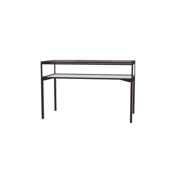 Keepsake Tabletop Display Case, w/ Hinged Top Door and Dark Bronze Aluminum Frame, 10"H x 60"W x 30"D, Total Height 38"H - Click to enlarge