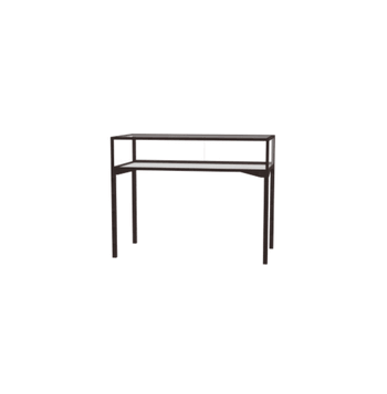 Keepsake Tabletop Display Case, w/ Sliding Rear Door and Dark Bronze Aluminum Frame, 10"H x 48"W x 24"D, Total Height 38"H - Click to enlarge