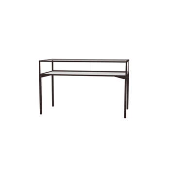 Keepsake Tabletop Display Case, w/ Sliding Rear Door and Dark Bronze Aluminum Frame, 10"H x 60"W x 30"D, Total Height 38"H - Click to enlarge