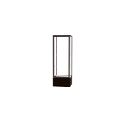 Keepsake Walnut Vinyl Floor Display Case w/ Clear Glass back and Dark Bronze Aluminum Frame, 72"H x 24"W x 24"D