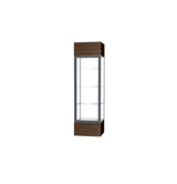 Keepsake Walnut Vinyl Lighted Display Case w/ Clear Glass back and Satin Natural Aluminum Frame, 80"H x 24"W x 24"D