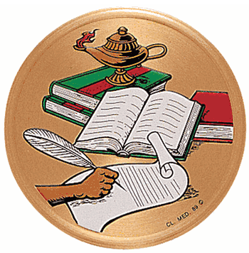 Lamp Of Learning (497646) Litho Medal Insert - Click to enlarge