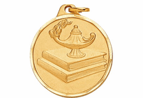 Lamp of Learning Academic Medals (1 1/4")