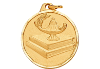 Lamp of Learning Academic Medals (1 1/4")