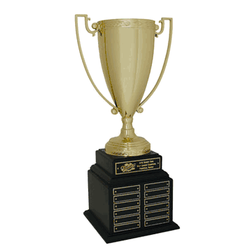 Large Perpetual Trophy with Cup and 12 Nameplates - Click to enlarge