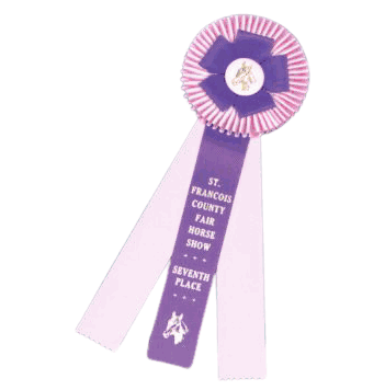 Large Size Three Streamer Custom Rosette Ribbons - Click to enlarge