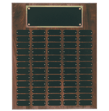 Large Step Edge Walnut Perpetual Name Plaque (60 Nameplates) - Click to enlarge