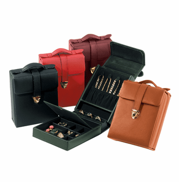 Leather Ladies Pocketbook Jewelry Case - Click to enlarge