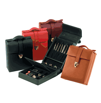 Leather Ladies Pocketbook Jewelry Case - Click to enlarge