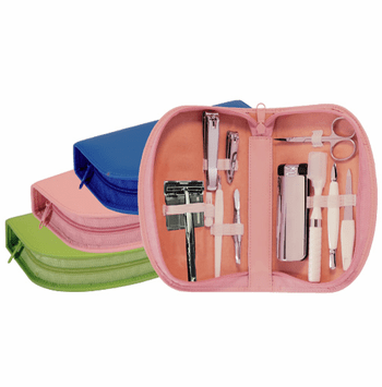 Leather Ladies Travel Kit With Shaver - Click to enlarge