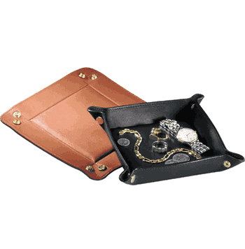 Leather Travel Valet Tray - Click to enlarge