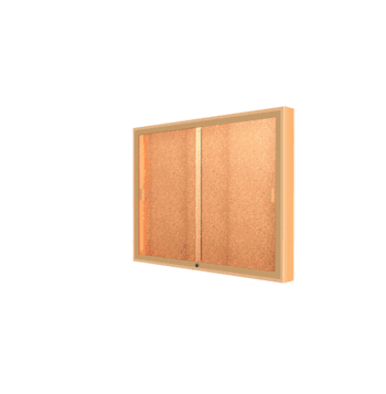 Legacy Bulletin Board Wall Case w/ Cork Back and Champagne Aluminum Frame, 36"H x 48"W x 4"D - Click to enlarge