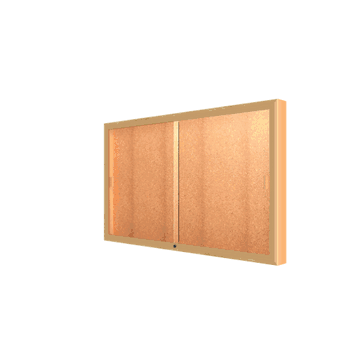 Legacy Bulletin Board Wall Case w/ Cork Back and Champagne Aluminum Frame, 36"H x 60"W x 4"D - Click to enlarge