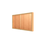Legacy Bulletin Board Wall Case w/ Cork Back and Champagne Aluminum Frame, 36"H x 60"W x 4"D