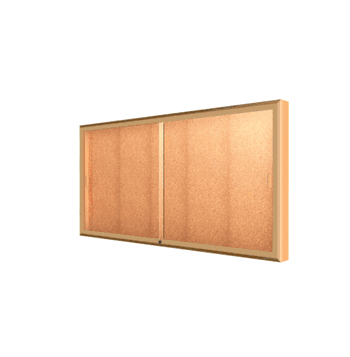 Legacy Bulletin Board Wall Case w/ Cork Back and Champagne Aluminum Frame, 36"H x 72"W x 4"D - Click to enlarge