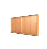 Legacy Bulletin Board Wall Case w/ Cork Back and Champagne Aluminum Frame, 36"H x 72"W x 4"D