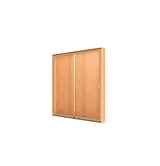 Legacy Bulletin Board Wall Case w/ Cork Back and Champagne Aluminum Frame, 48"H x 48"W x 4"D