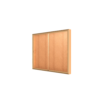 Legacy Bulletin Board Wall Case w/ Cork Back and Champagne Aluminum Frame, 48"H x 60"W x 4"D - Click to enlarge