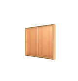 Legacy Bulletin Board Wall Case w/ Cork Back and Champagne Aluminum Frame, 48"H x 60"W x 4"D