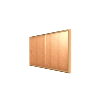Legacy Bulletin Board Wall Case w/ Cork Back and Champagne Aluminum Frame, 48"H x 72"W x 4"D - Click to enlarge
