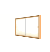 Legacy Bulletin Board Wall Case w/ Plaque Fabric Back and Champagne Aluminum Frame, 36"H x 60"W x 4"D