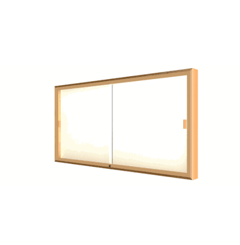 Legacy Bulletin Board Wall Case w/ Plaque Fabric Back and Champagne Aluminum Frame, 36"H x 72"W x 4"D - Click to enlarge