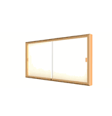 Legacy Bulletin Board Wall Case w/ Plaque Fabric Back and Champagne Aluminum Frame, 36"H x 72"W x 4"D