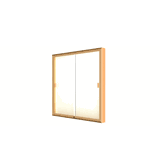 Legacy Bulletin Board Wall Case w/ Plaque Fabric Back and Champagne Aluminum Frame, 48"H x 48"W x 4"D