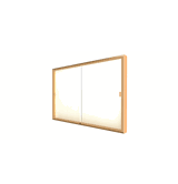 Legacy Bulletin Board Wall Case w/ Plaque Fabric Back and Champagne Aluminum Frame, 48"H x 72"W x 4"D