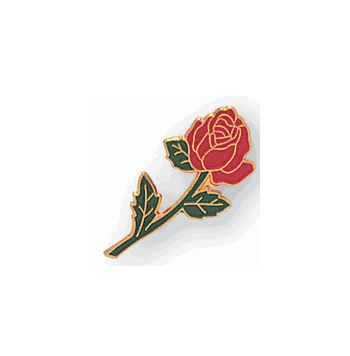 Long Stem Red Rose Flower Pins - Click to enlarge