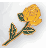 Long Stem Yellow Rose Flower Pins