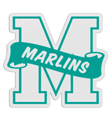 M-Shaped Mascot Badge with Choice of Back