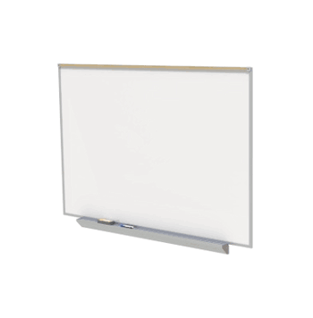 Magnetic Porcelain Whiteboard with Aluminum Box Tray and 1" Maprail, 4'H x 10'W - Click to enlarge