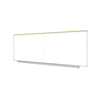 Magnetic Porcelain Whiteboard with Aluminum Box Tray and 1" Maprail, 4'H x 16'W - Click to enlarge