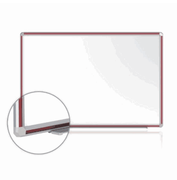 Magnetic Porcelain Whiteboard with DecoAurora Aluminum Frame, 3'H x 4'W, Cherry - Click to enlarge