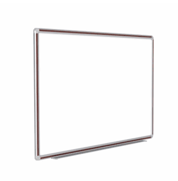 Magnetic Porcelain Whiteboard with DecoAurora Aluminum Frame, 4'H x 8'W, Mahogany - Click to enlarge