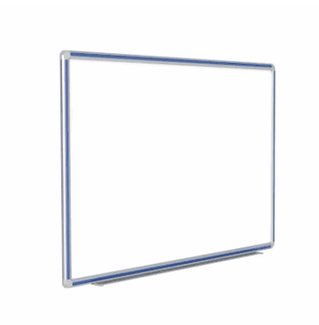 Magnetic Porcelain Whiteboard with DecoAurora Aluminum Frame, 3'H x 4'W, Royal Blue - Click to enlarge