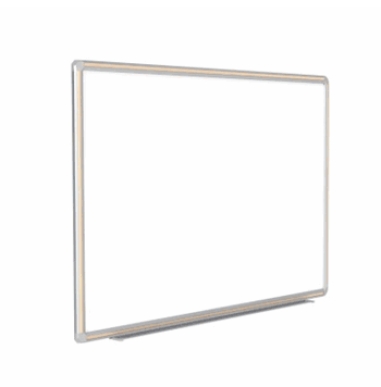 Magnetic Porcelain Whiteboard with DecoAurora Aluminum Frame, 4'H x 4'W, Light Maple - Click to enlarge