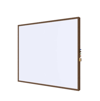 Magnetic Porcelain Whiteboard with Modern Walnut Impression Frame, 4'H x 6'W - Click to enlarge