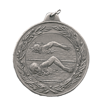 Male Swimmers: 2" Olympic-Style J-Series Medals - Click to enlarge